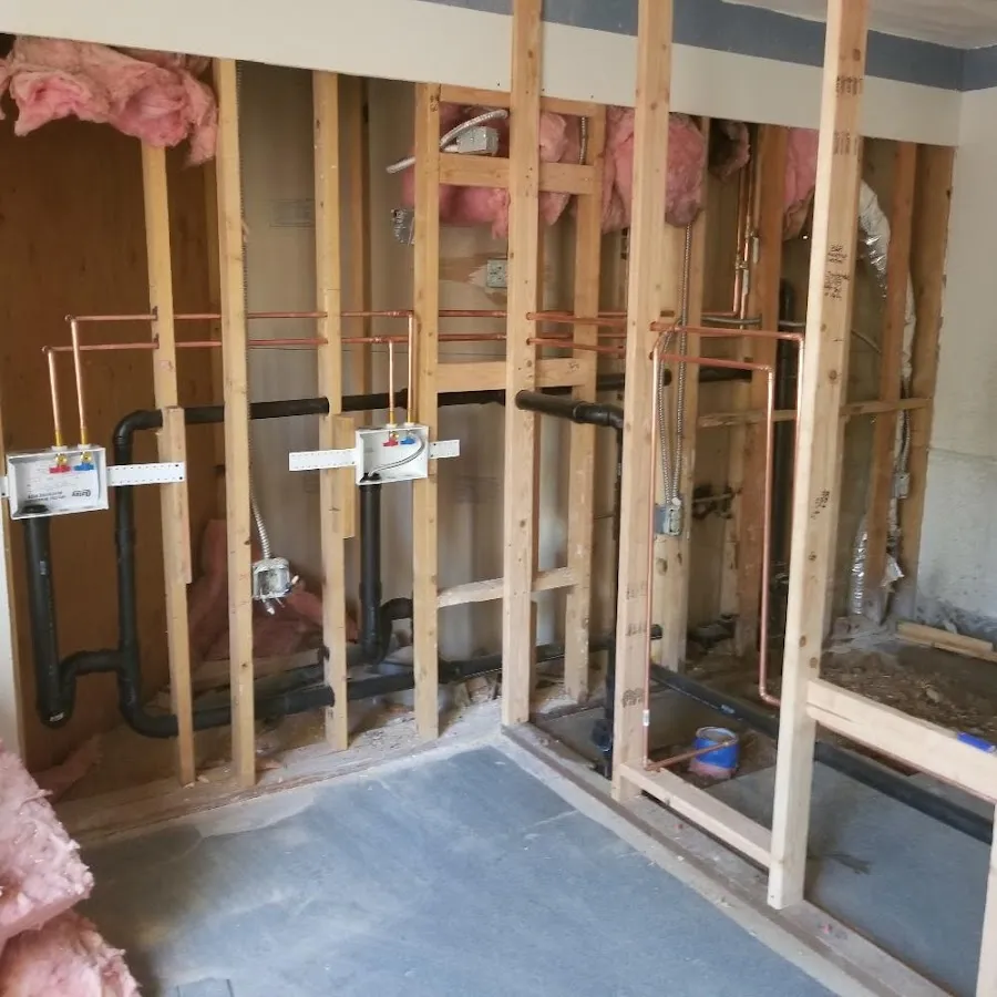 Copper pipe rough-in and plumbing installation in North Syracuse